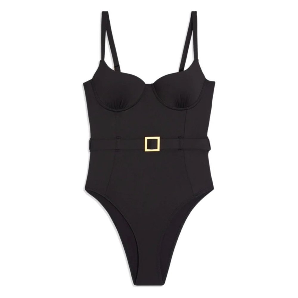 WeWoreWhat Danielle Bernstein Danielle One Piece Black Swimsuit Medium